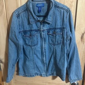 Natural Reflections Fall Appliqué Light Blue Denim Jacket